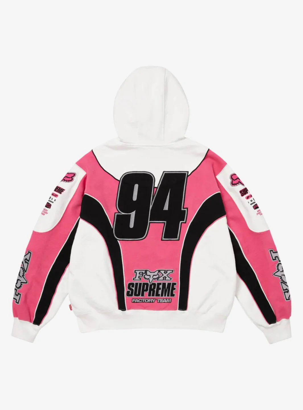 Supreme Fox Racing Zip Up Hooded Sweatshirt White - Image 2