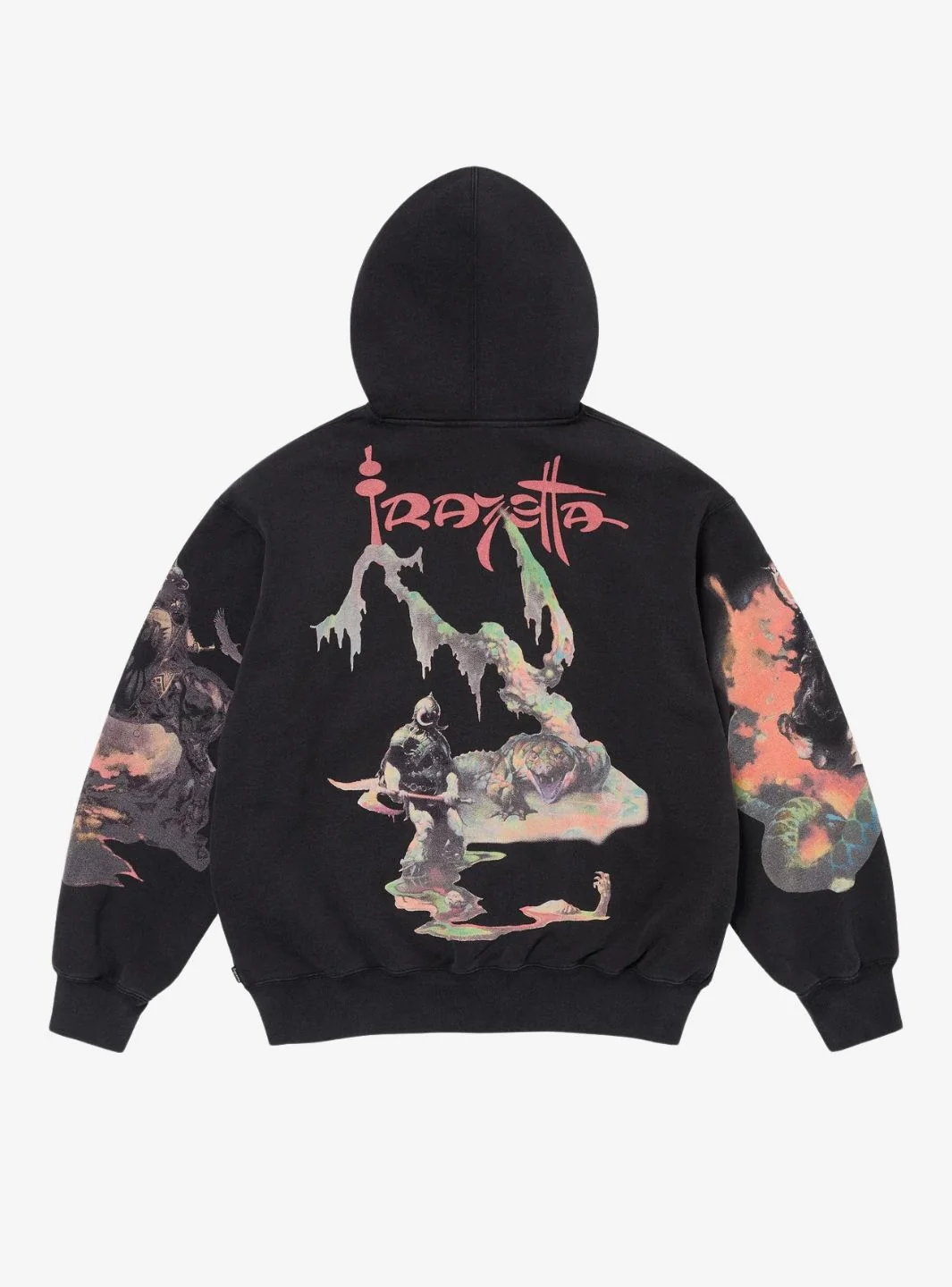 Supreme Frazetta Zip Up Hooded Sweatshirt Black - Image 2