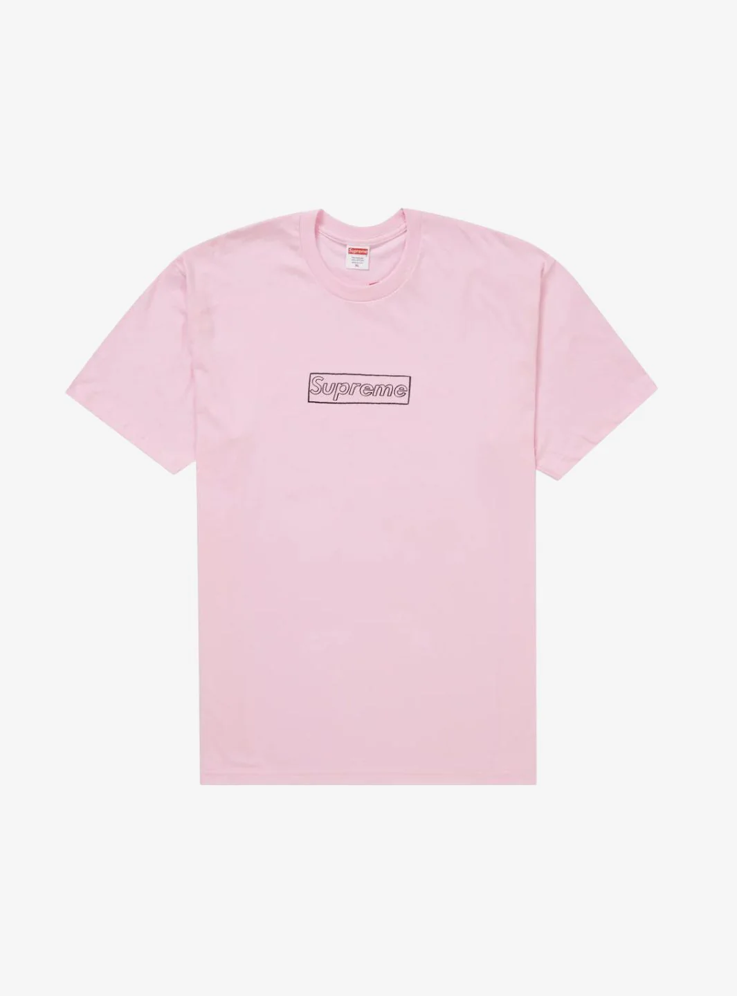 Supreme KAWS Chalk Logo T-Shirt Light Pink