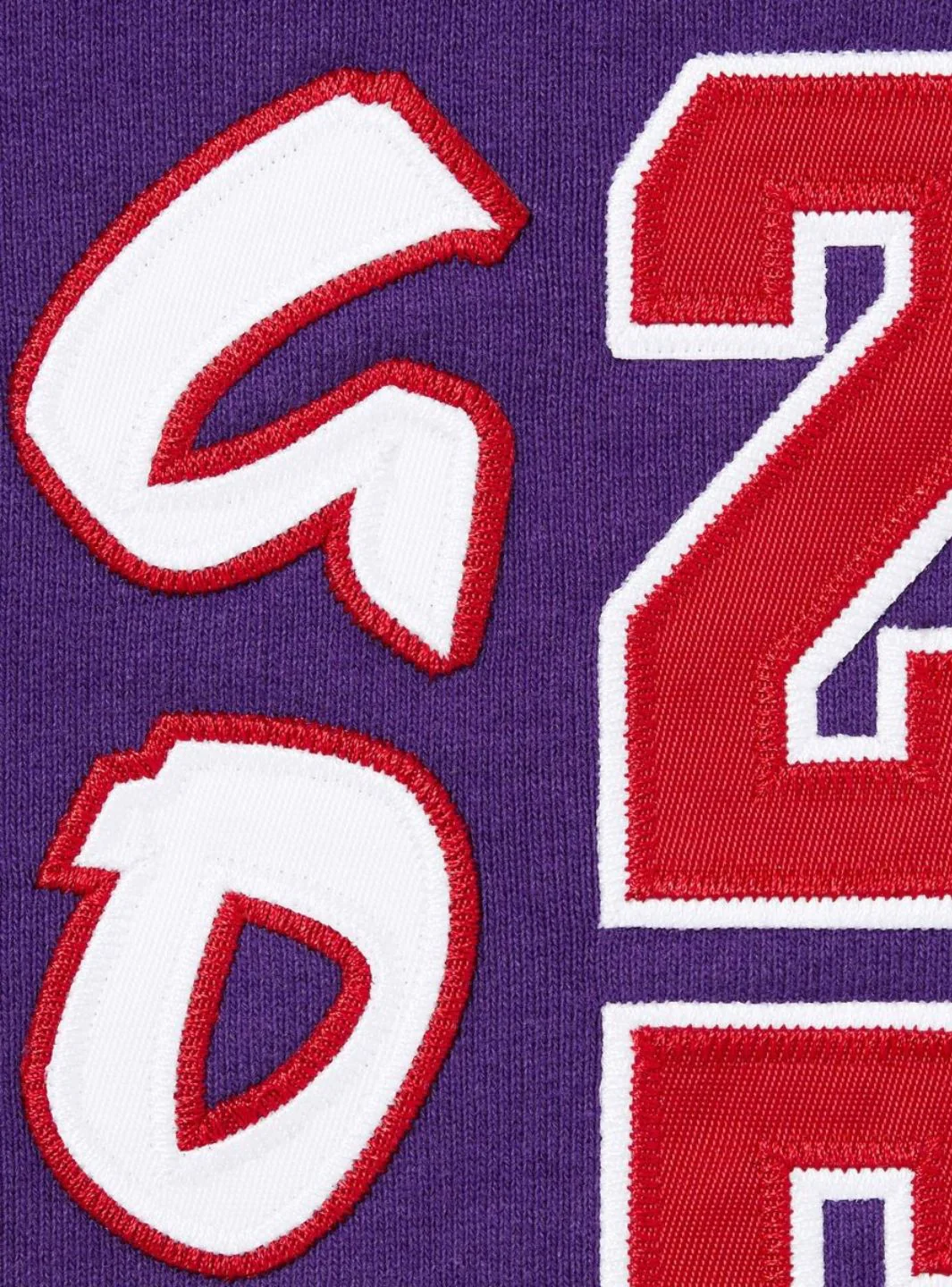Supreme League Champs Zip Up Hooded Sweatshirt Purple - Image 3