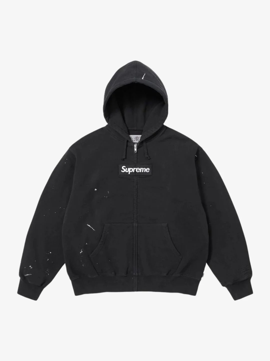 Supreme MM6 Maison Margiela Box Logo Zip Up Hooded Sweatshirt Black