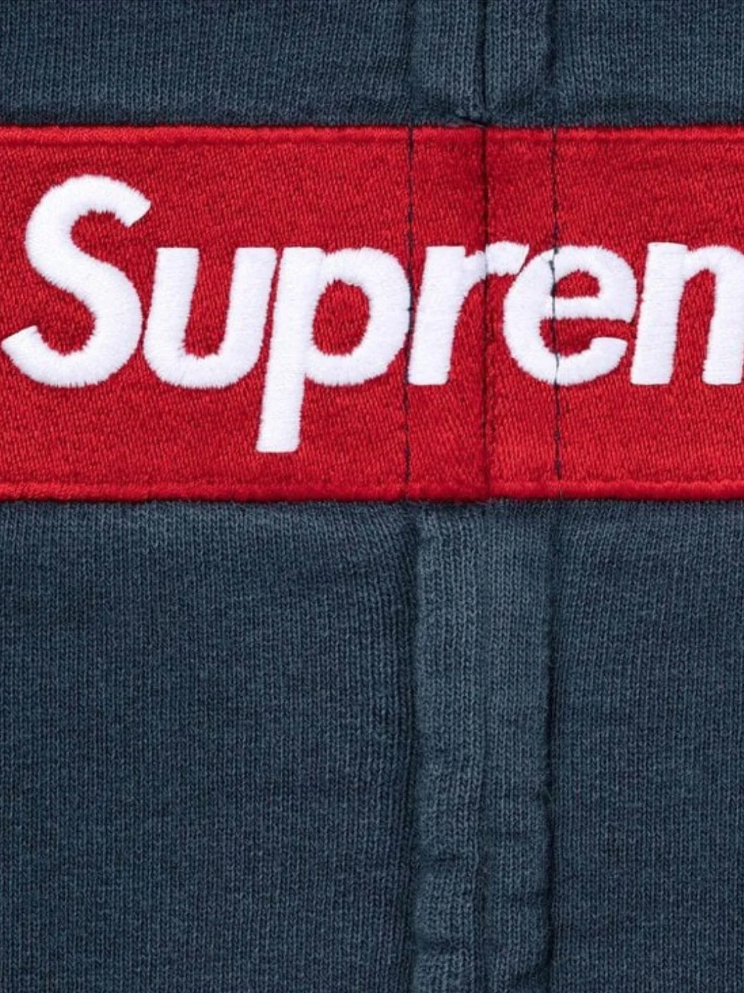 Supreme MM6 Maison Margiela Box Logo Zip Up Hooded Sweatshirt Navy Blue - Image 3
