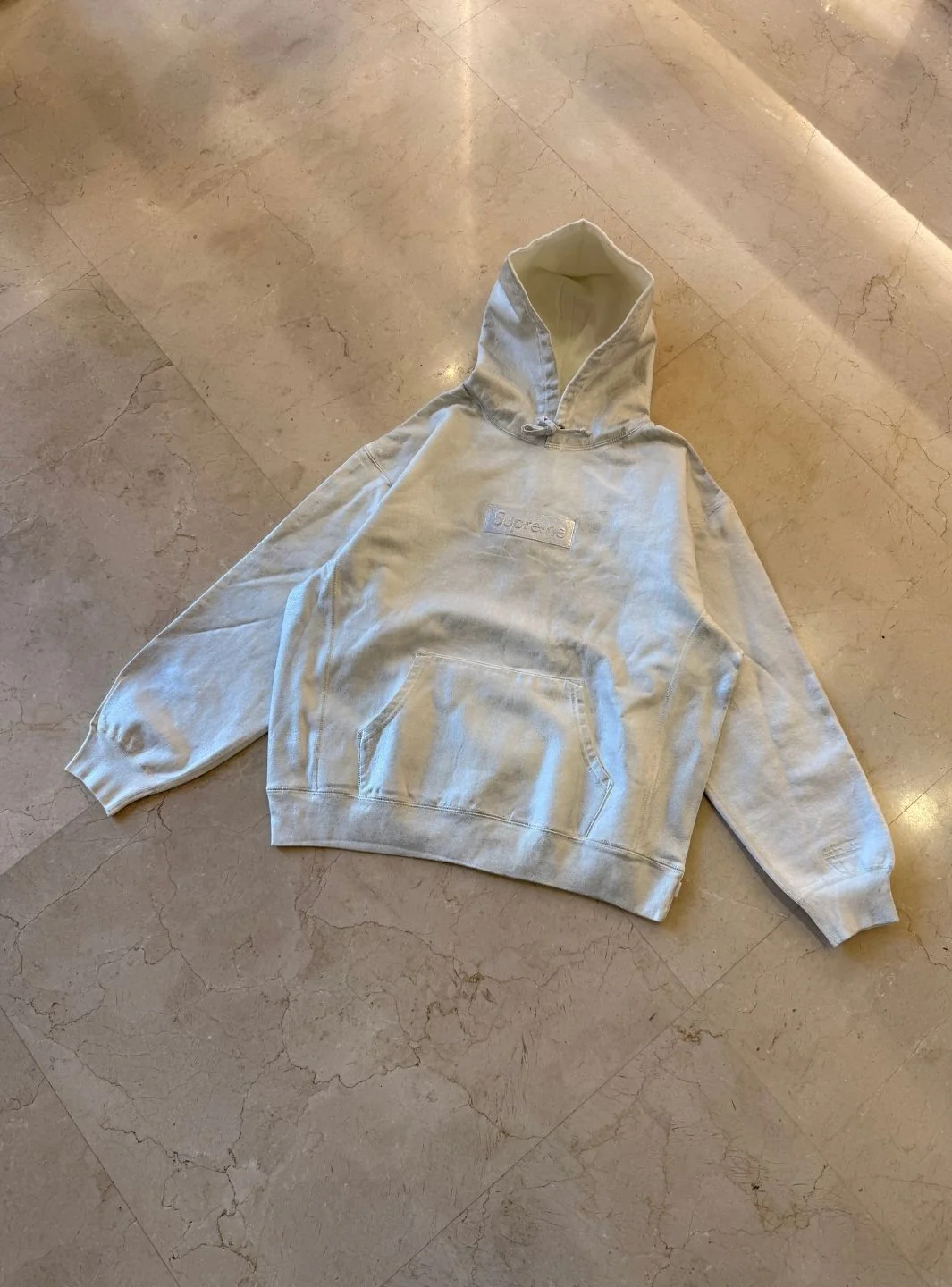 Supreme MM6 Maison Margiela Foil Box Logo Hooded Sweatshirt White - Image 5