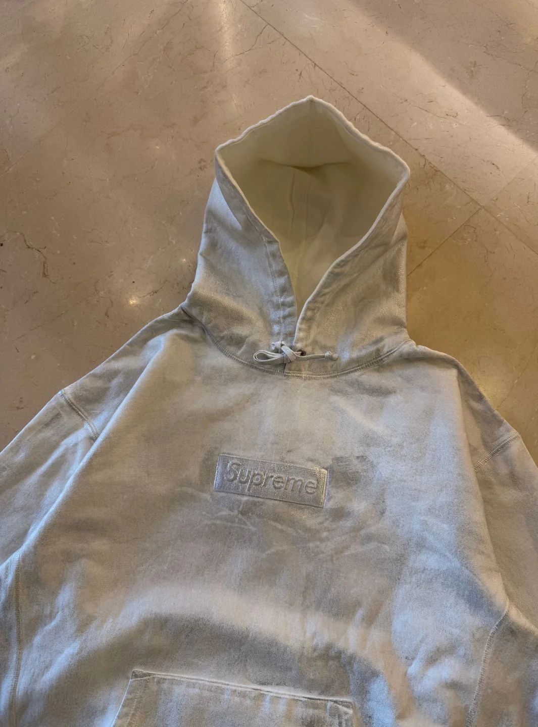 Supreme MM6 Maison Margiela Foil Box Logo Hooded Sweatshirt White - Image 6