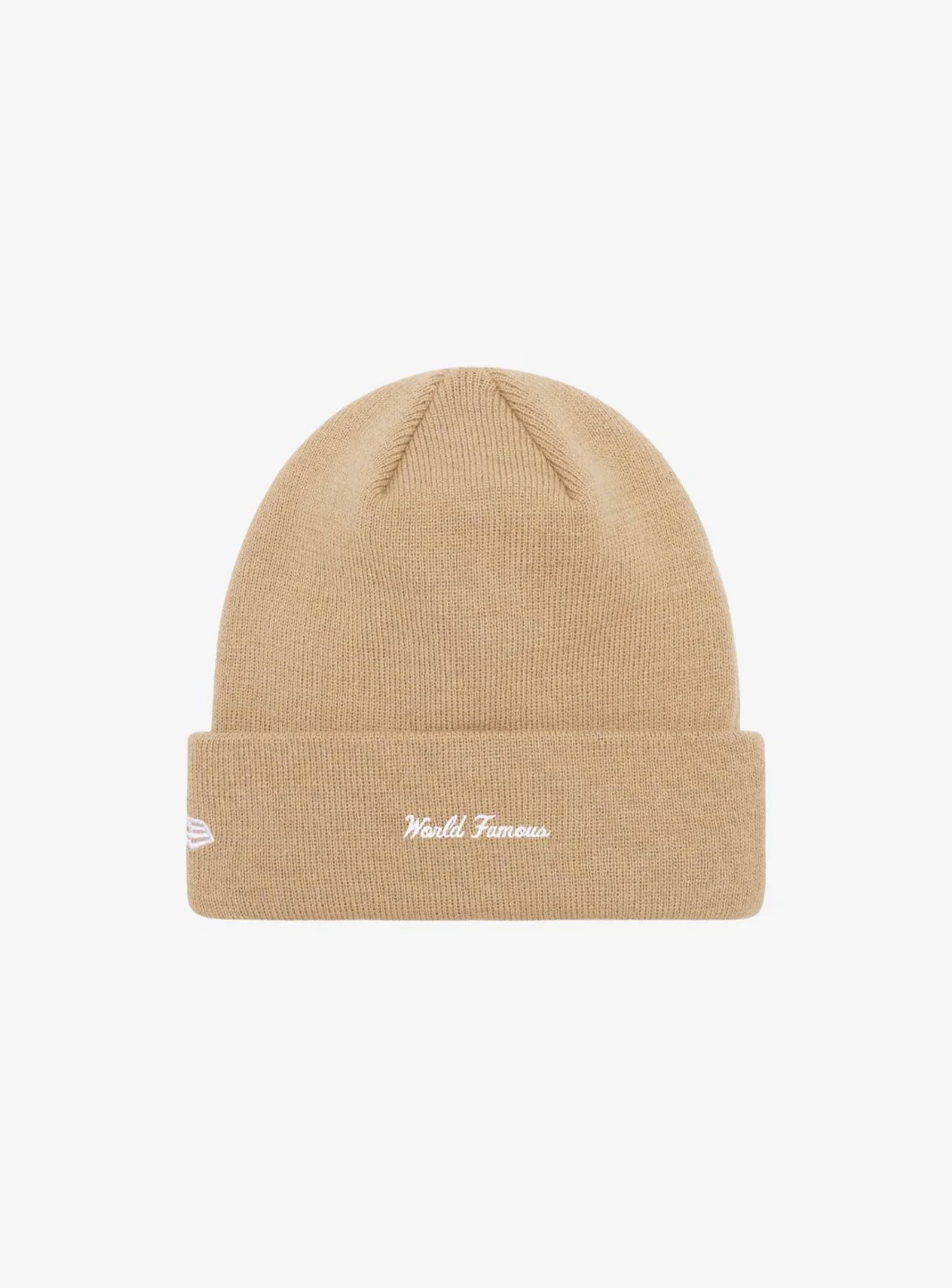 Supreme New Era Box Logo Beanie Dark Sand (FW23) - Image 2