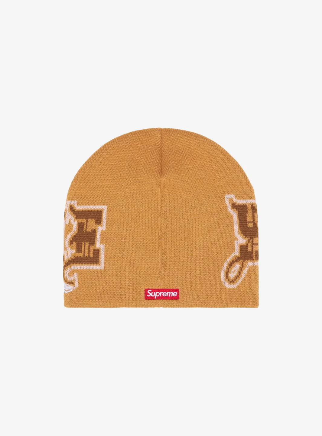 Supreme New Era Outline Beanie Brown - Image 2