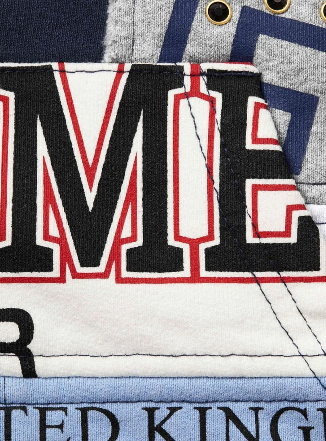 Supreme Patchwork Zip Up Hooded Sweatshirt Navy (SS25) - Image 4