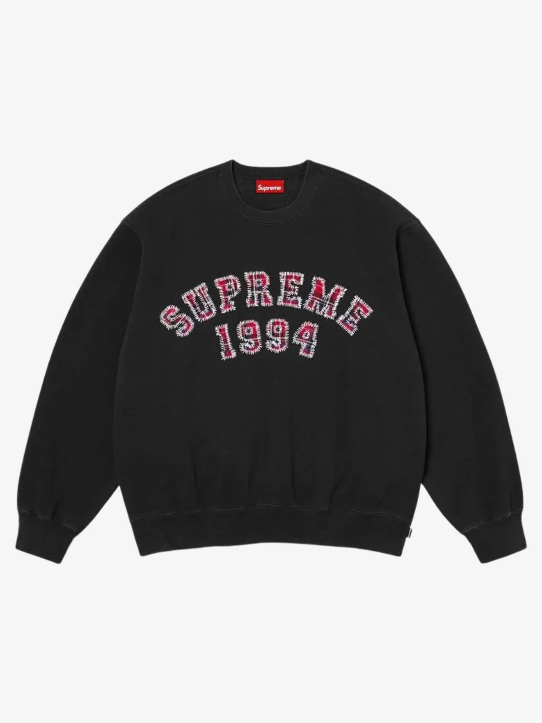 Supreme Plaid Arc Crewneck Black