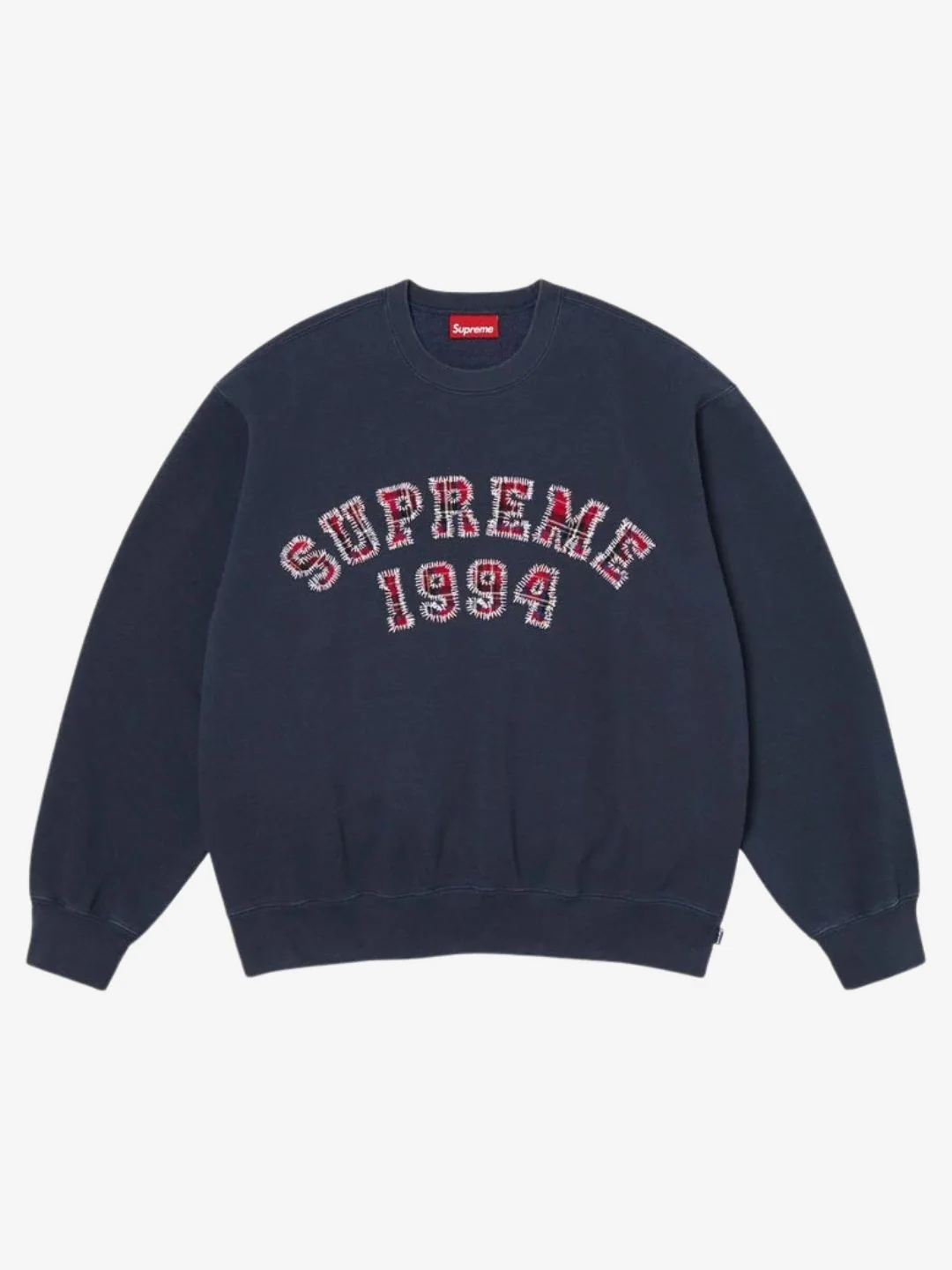 Supreme Plaid Arc Crewneck Navy