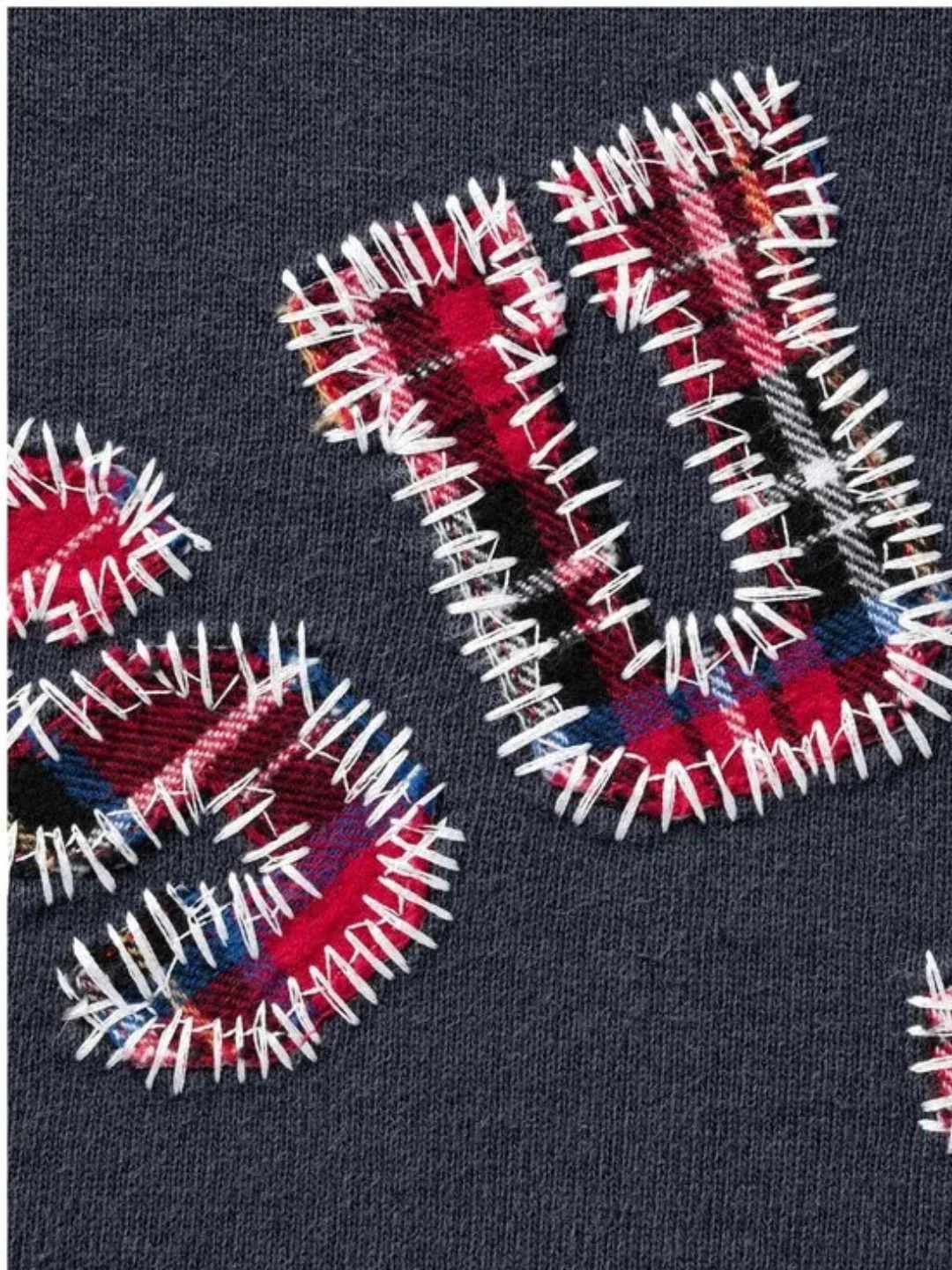 Supreme Plaid Arc Crewneck Navy - Image 2