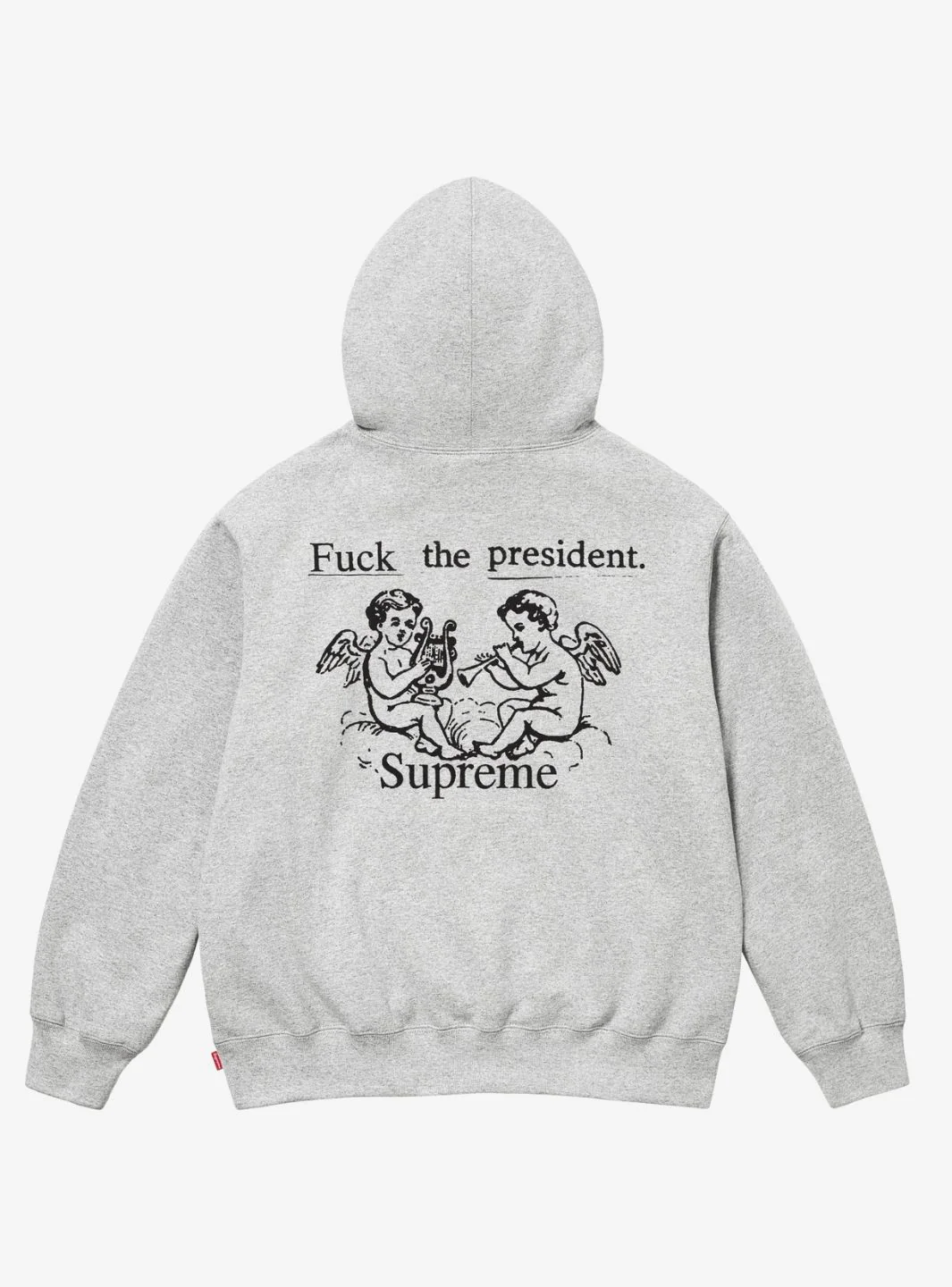 Supreme President Hooded Sweatshirt Heather Grey - Image 2