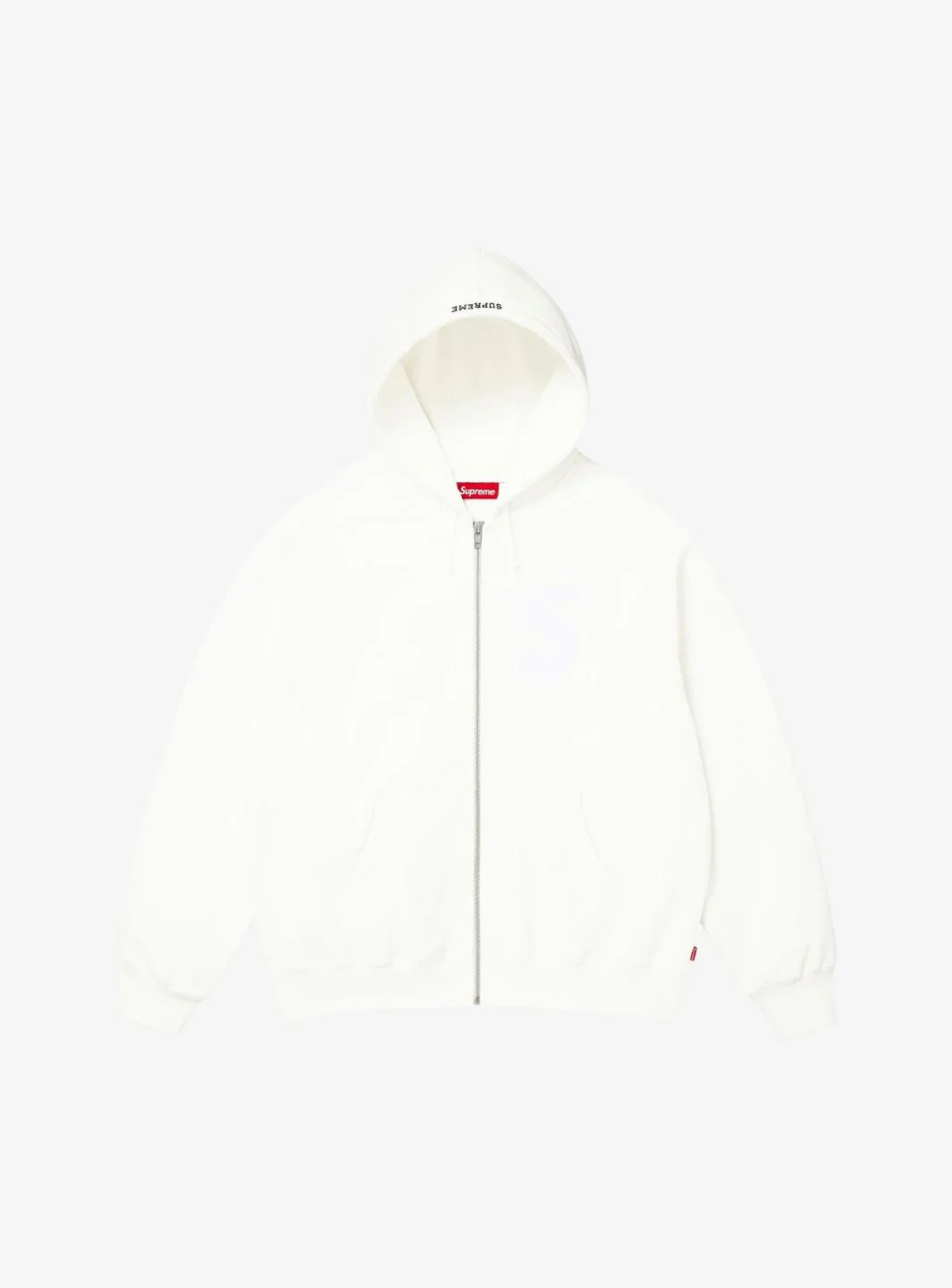 Supreme S Logo Zip Up Hooded Sweatshirt White (FW25)