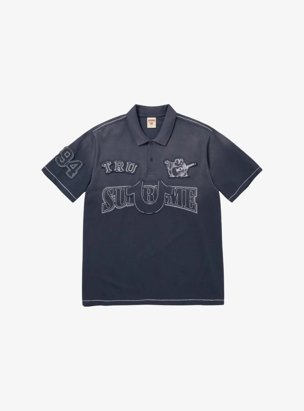 Supreme True Religion Applique Polo Navy