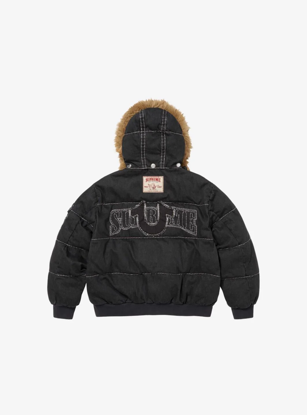 Supreme True Religion Puffer Jacket Black - Image 3