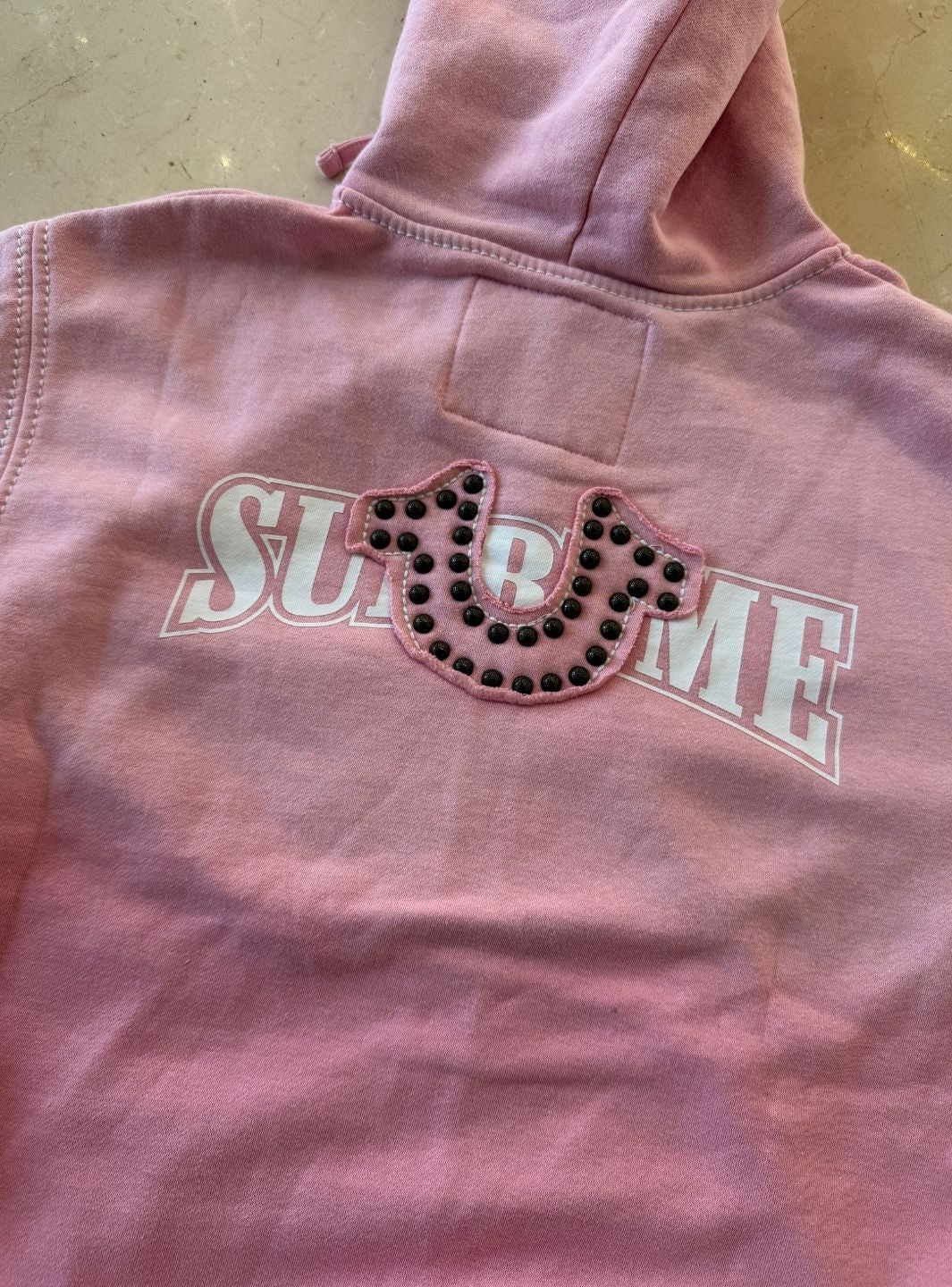 Supreme True Religion Zip Up Hooded Sweatshirt Pink (FW25) - Image 10