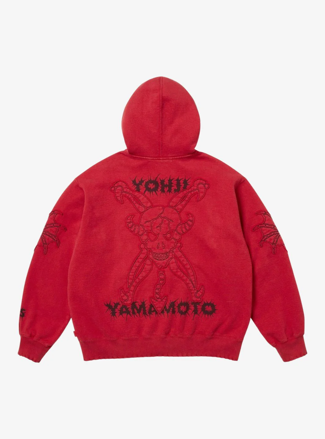 Supreme Y's by Yohji Yamamoto Zip Up Hooded Sweatshirt Red - Image 2