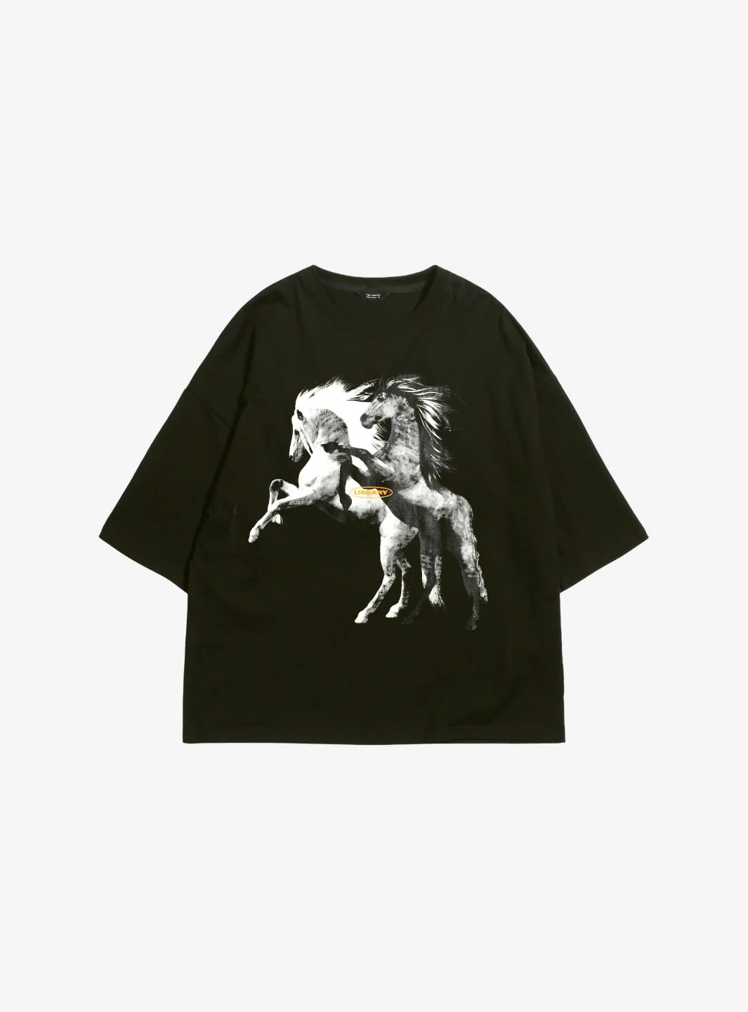 Tee Library Horse Oversize T-Shirt Black