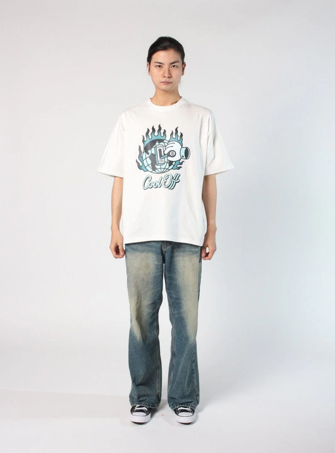 Tee Library What Life is Cool Off Kimono Boxy T-Shirt White - Image 3