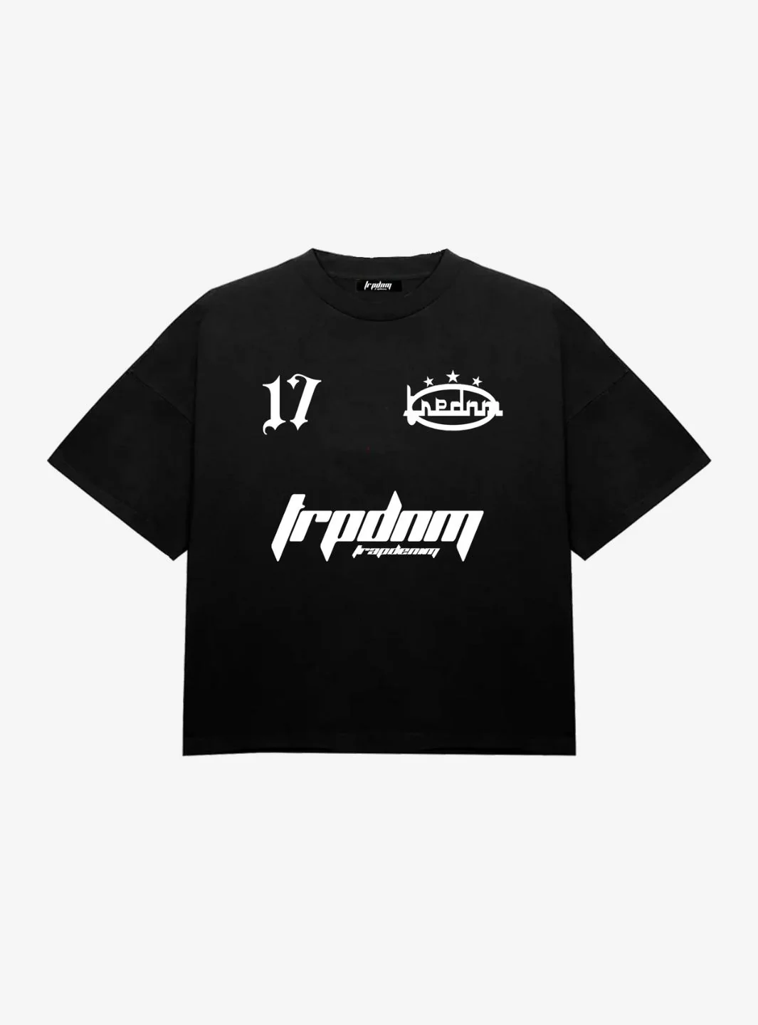 Trap Denim Football T-Shirt Black