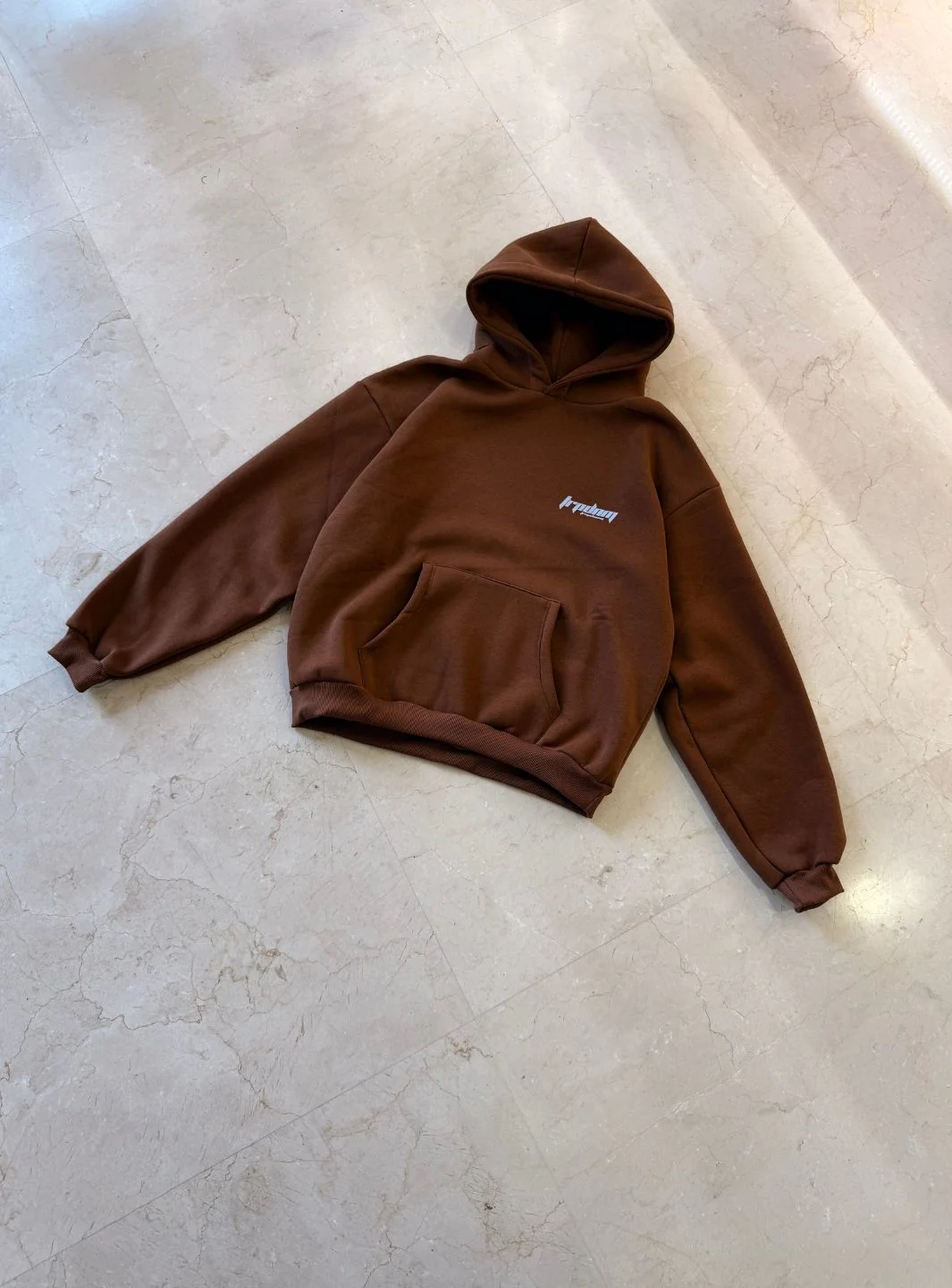 Trap Denim Hoodie Coffee - Image 2