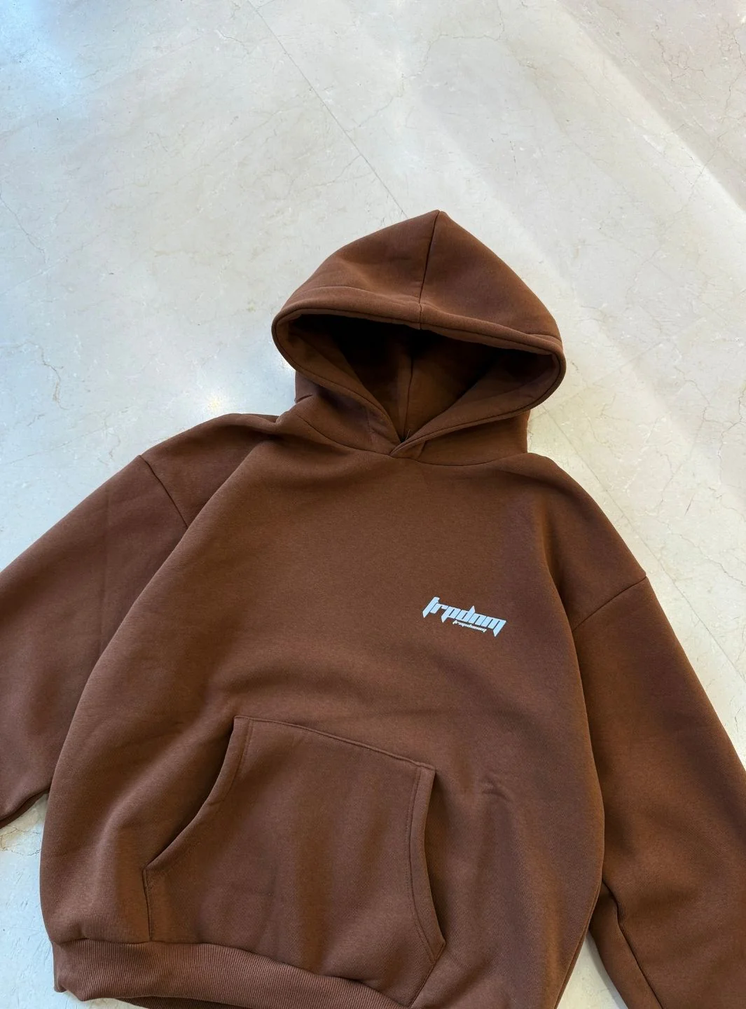 Trap Denim Hoodie Coffee - Image 5
