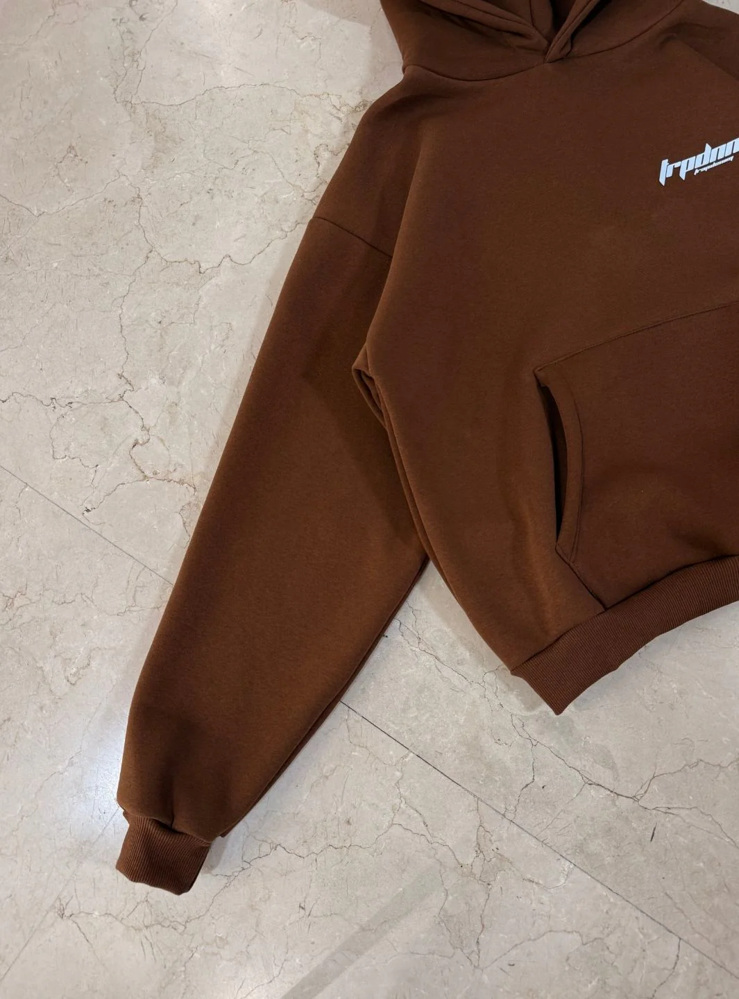 Trap Denim Hoodie Coffee - Image 6