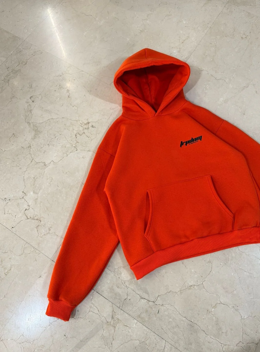 Trap Denim Hoodie Orange - Image 4