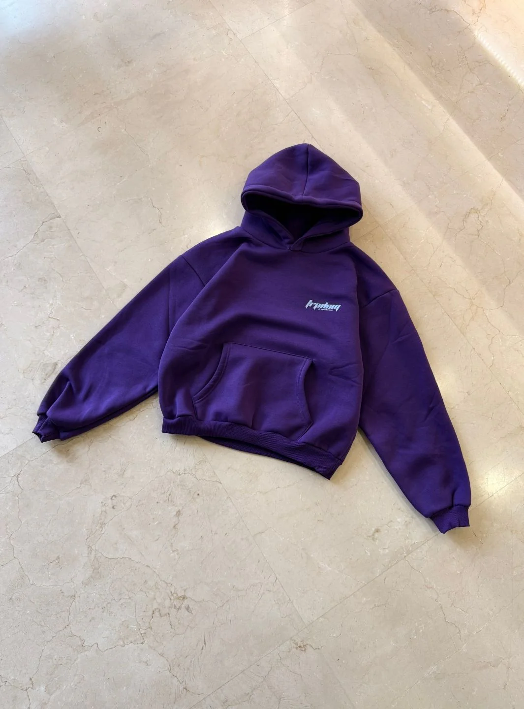Trap Denim Hoodie Purple - Image 2