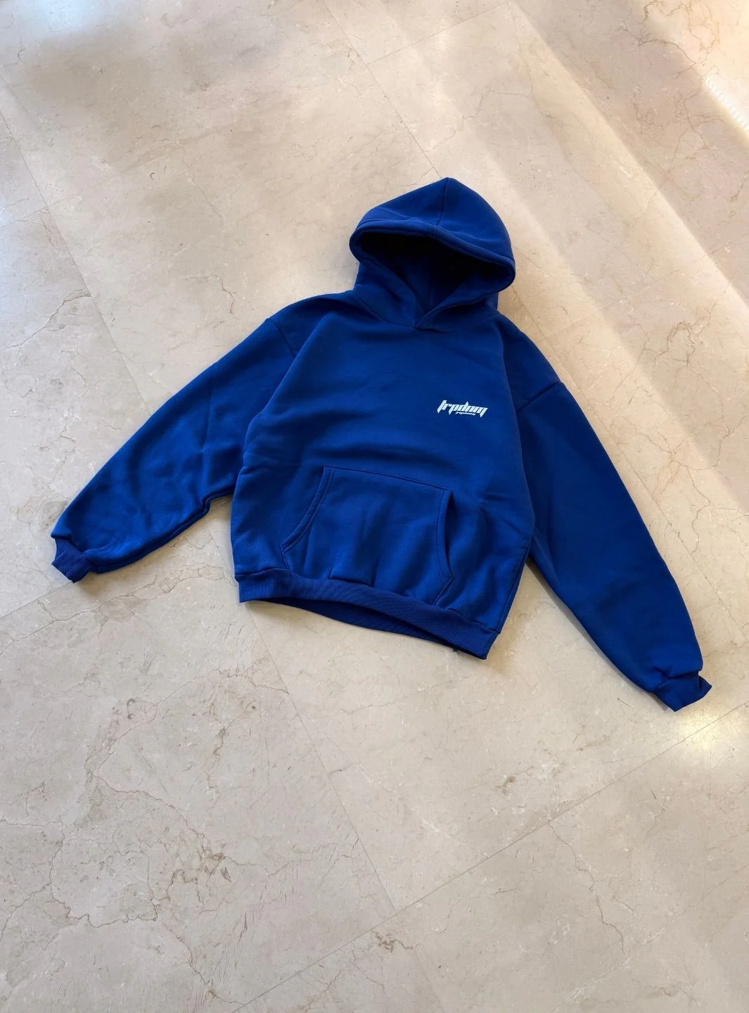 Trap Denim Hoodie Royal Blue - Image 2