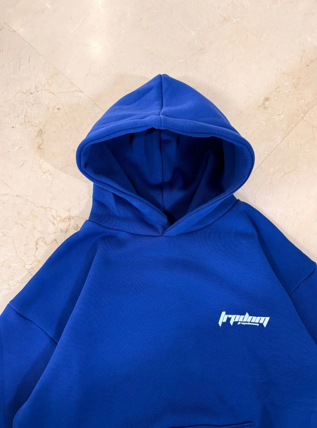 Trap Denim Hoodie Royal Blue - Image 5