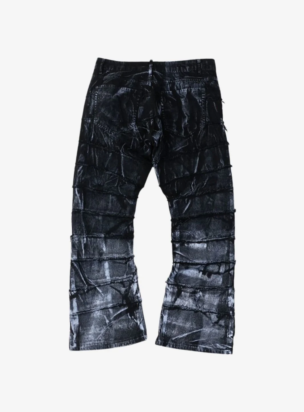 Trap Denim Painted Ripped Flare Jeans - Image 2