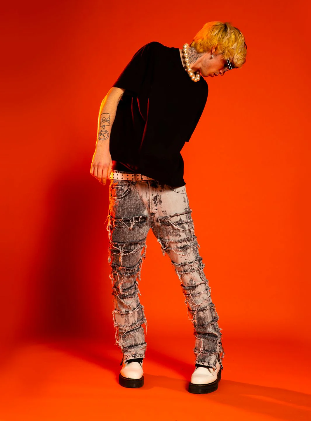 Trap Denim Ripped Flare Jeans - Image 3
