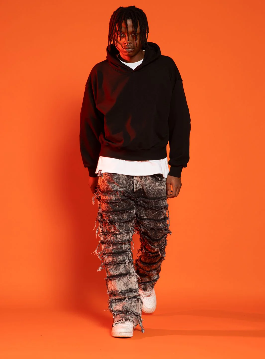 Trap Denim Ripped Flare Jeans - Image 5