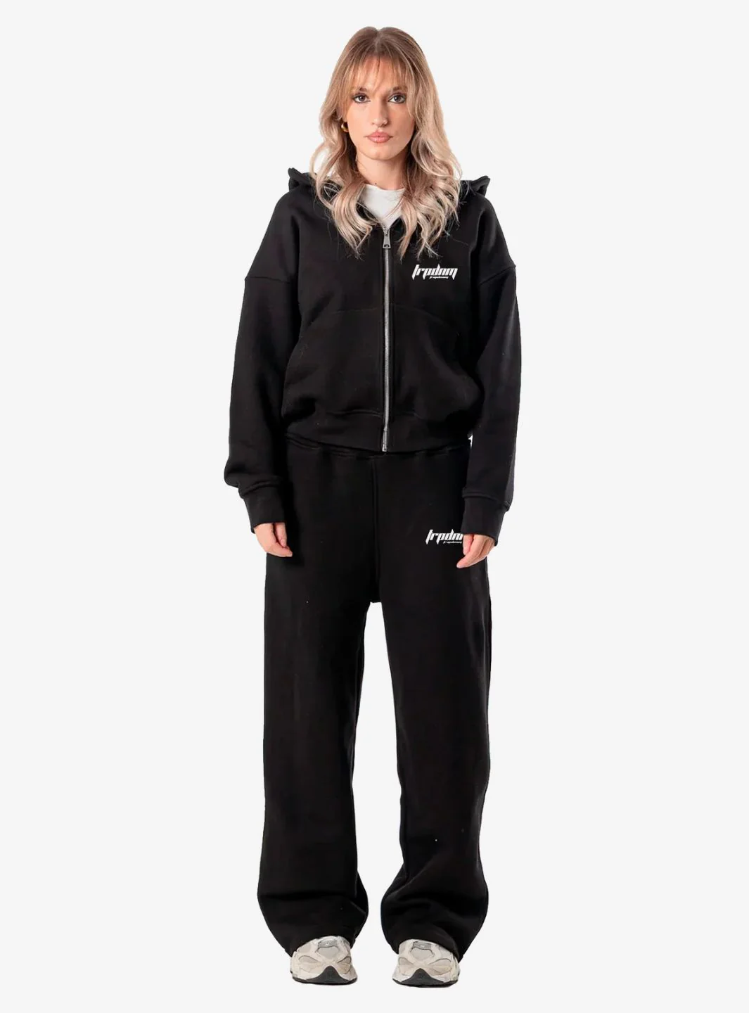 Trap Denim Zip-Up Perfect Hoodie Black - Image 2