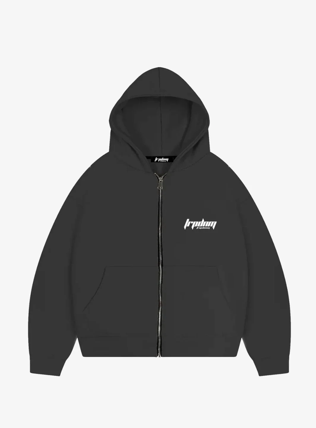 Trap Denim Zip-Up Perfect Hoodie Grey