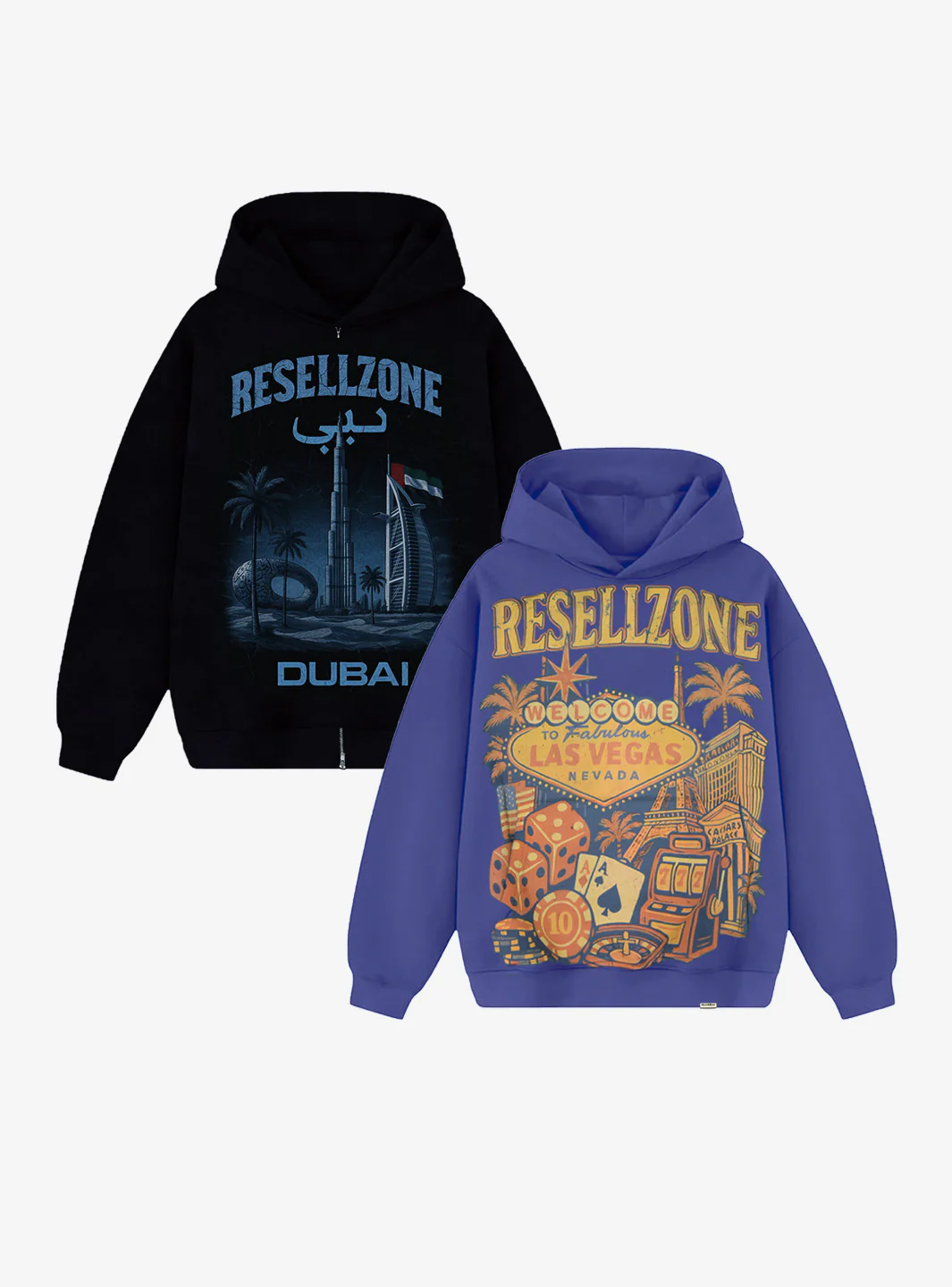 ResellZone Vegas + Dubai Hooded Sweatshirt BUNDLE